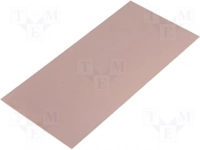 Платка фолиран гетинакс LAM100X210E1.5 Платка:едностранна; 1,5mm; L:210mm; В:100mm; мед